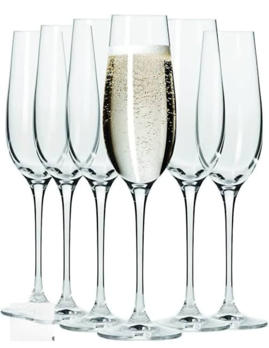 Champagne Glasses Set Of 6 Fluted Stemware For Celebrations