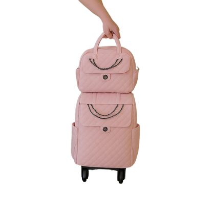 2 Piece Quilted Luggage Set Lightweight Durable Travel