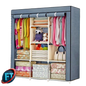 Portable Wardrobe With Adjustable Closets For Storage