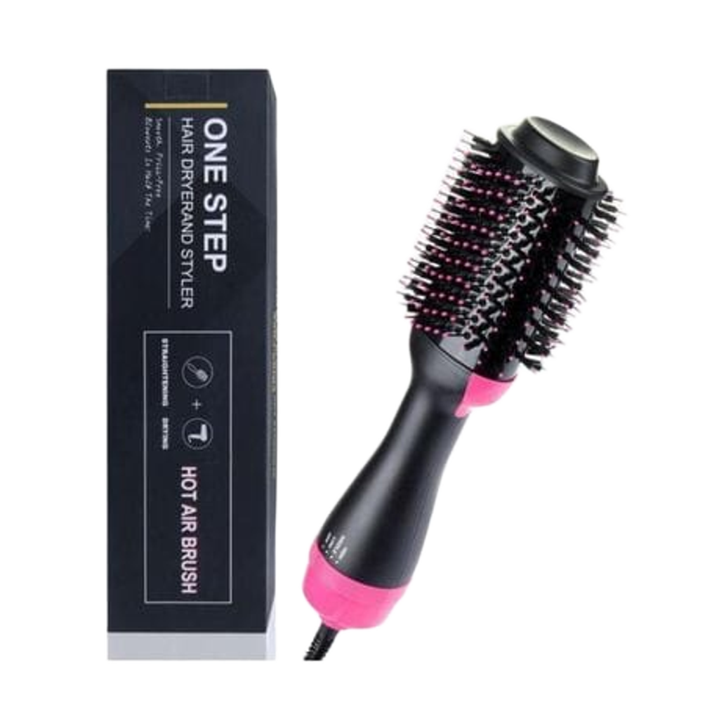 Pink Hairstyler Hair Dryer Styler Lightweight Portable