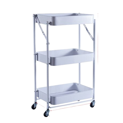 Stainless Steel Storage Rack 3 Tiers Folding Trolley
