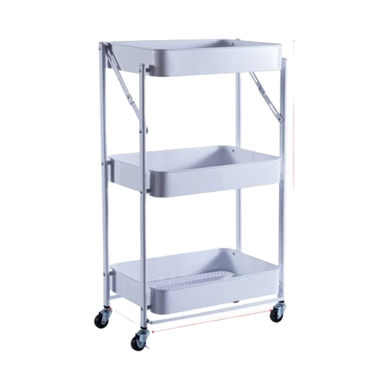 Stainless Steel Storage Rack 3 Tiers Folding Trolley