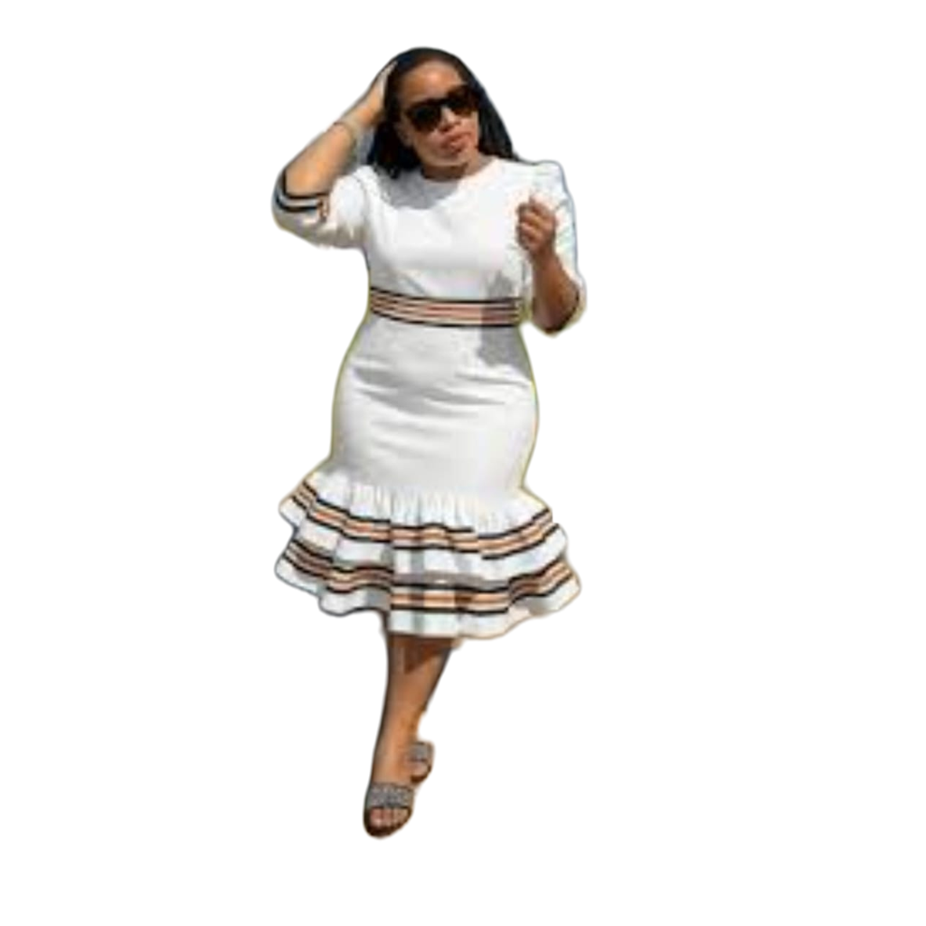 Traditional African Dress With Colorful Patterns For Events