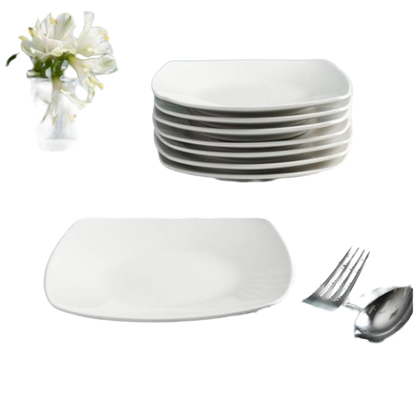 10 Piece White Dinner Plates Set For Everyday Dining