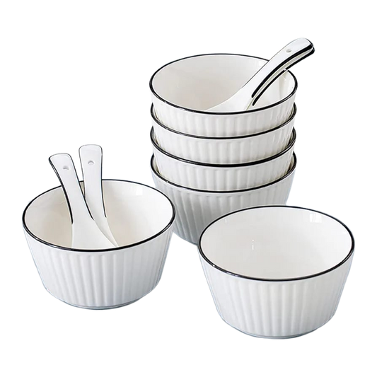 10 Bowls Set Durable Everyday Dinnerware for Meals