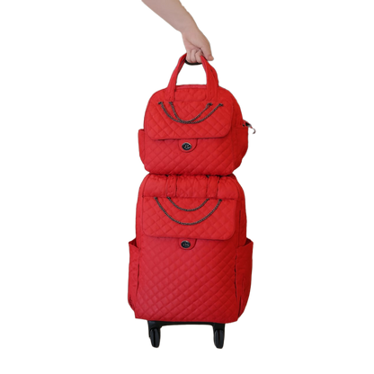 2 Piece Quilted Luggage Set Lightweight Durable Travel